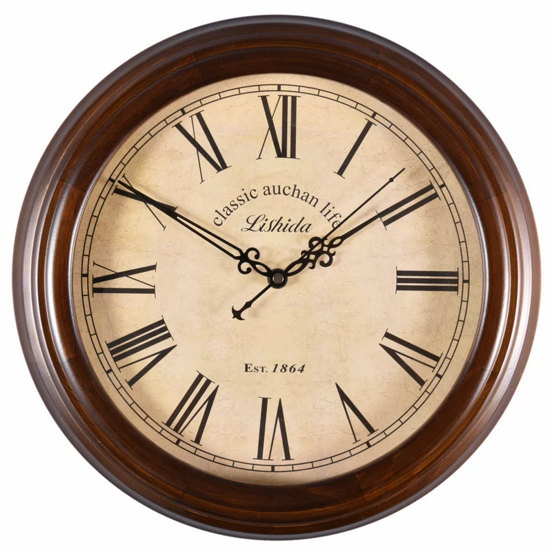 horloge murale silencieuse personnalisable en bois moderne rétro - vue 21 sur 25