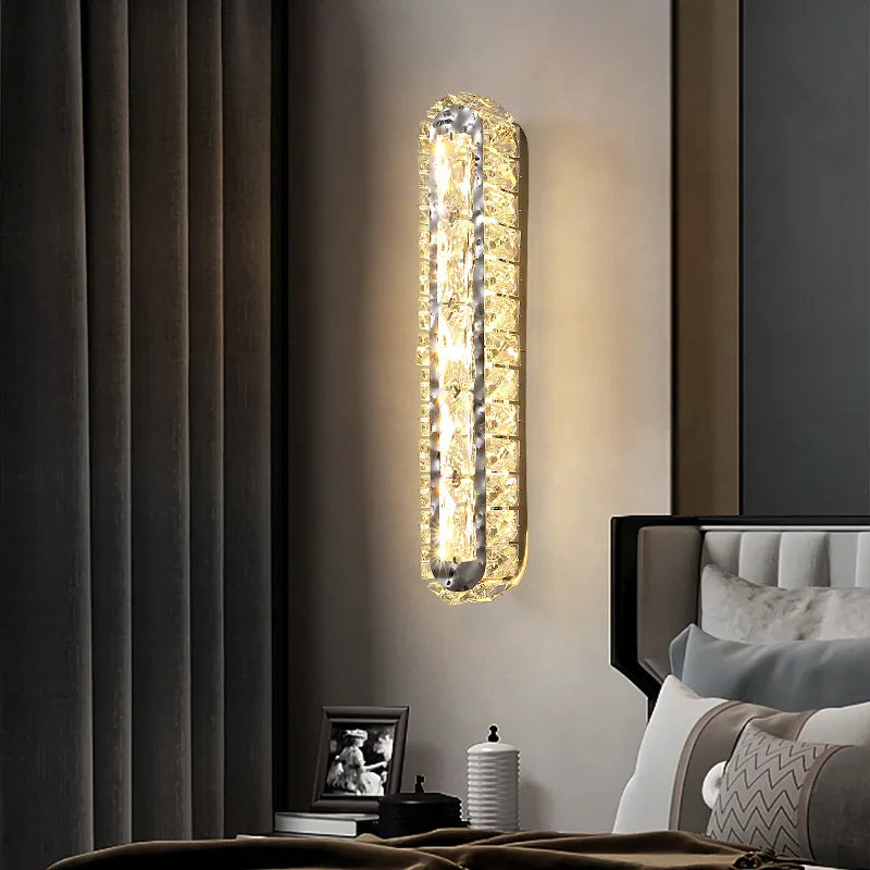 applique murale led en cristal clair montage en surface morden