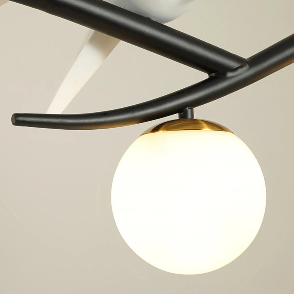 lustre nordique led oiseau suspension éclairage décoratif - vue 6 sur 10