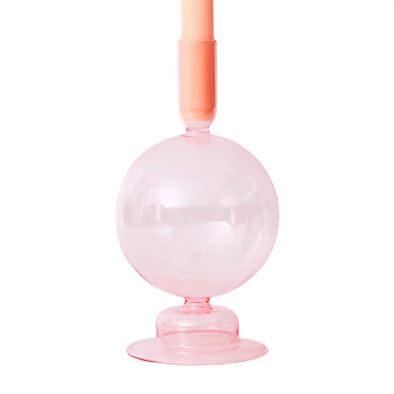 bougeoir en verre conique pour table de mariage et décoration nordique - vue 17 sur 28