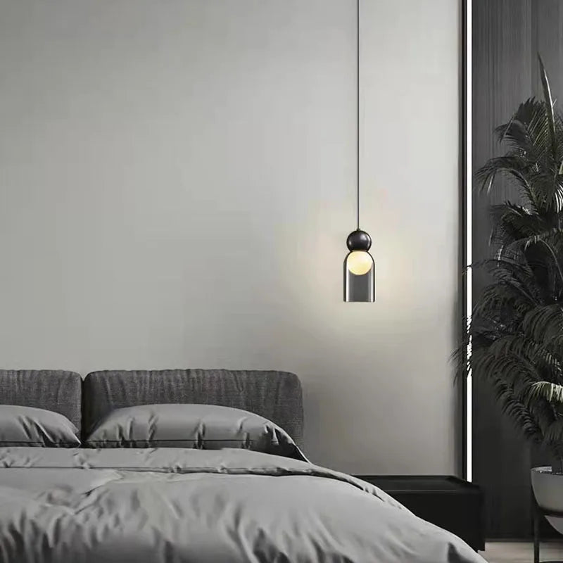 suspension moderne en verre transparent décorative et réglable - vue 4 sur 10