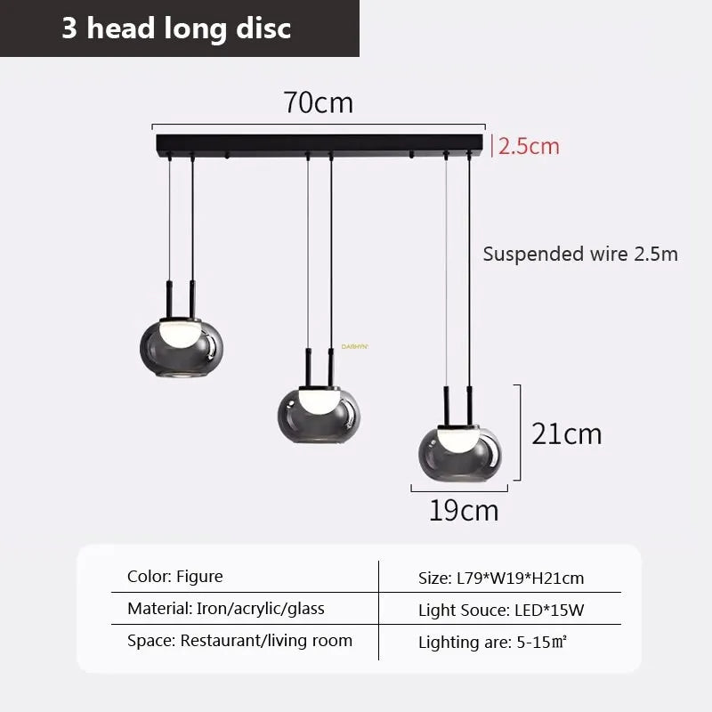 suspension en verre à plusieurs têtes pour intérieur moderne - vue 20 sur 23