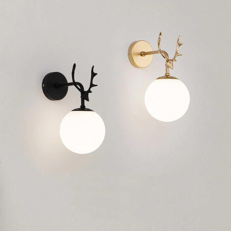 applique murale led rétro boule de verre décorative veilleuse