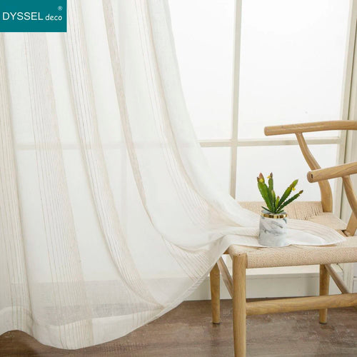 Voilage rideau rayures style americain salon chambre moderne