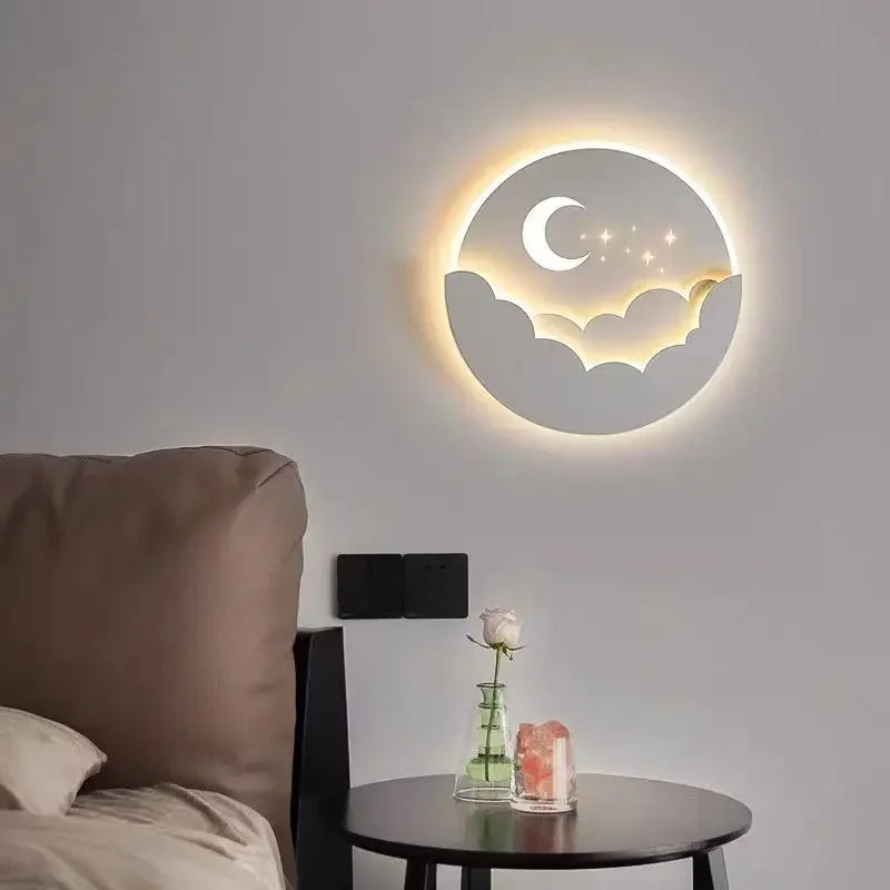 applique led créative nuage étoiles lune pour chambre d'enfants