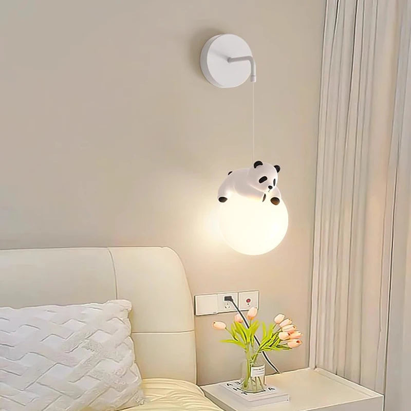 lustre suspendu en résine panda pour chambre d'enfants - vue 4 sur 7