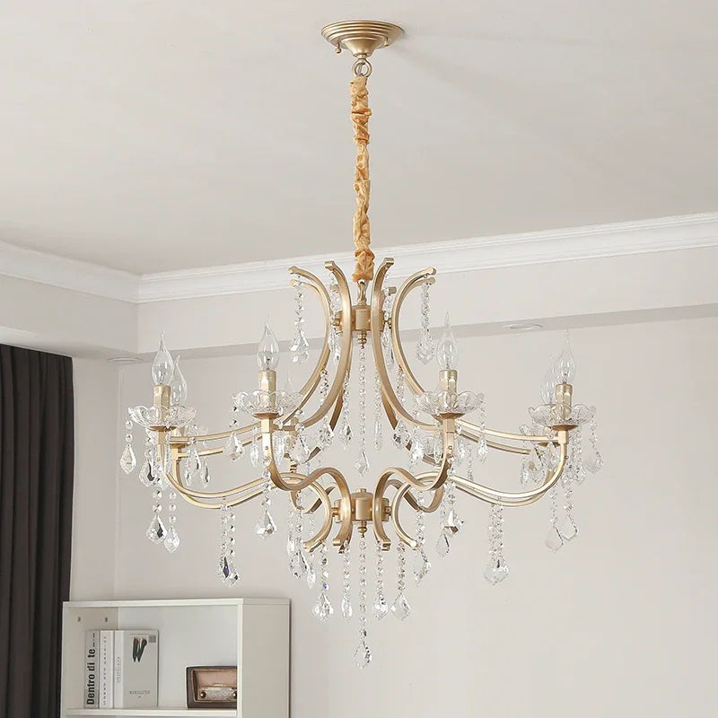 lustre en cristal moderne avec éclairage LED élégant - vue 7 sur 8