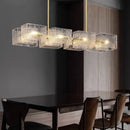 lustre led moderne ondulations d'eau en verre de luxe
