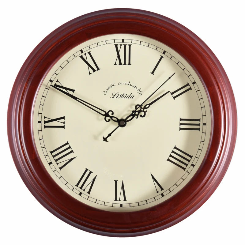 horloge murale silencieuse personnalisable en bois moderne rétro - vue 14 sur 25