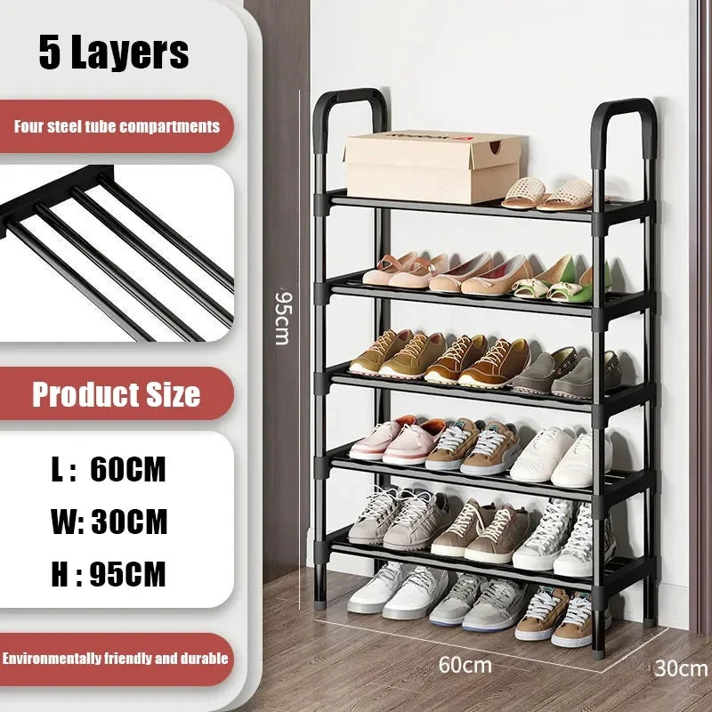 étagère à chaussures en métal à 5 niveaux gain de place tendance - vue 9 sur 16