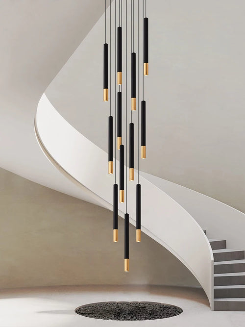 lustre led tubulaire pour éclairage intérieur de restaurant