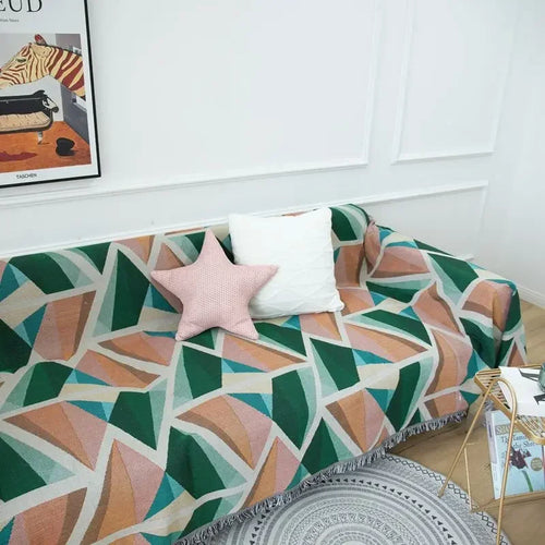 plaid géométrique nordique multiusage pour canapé et lit