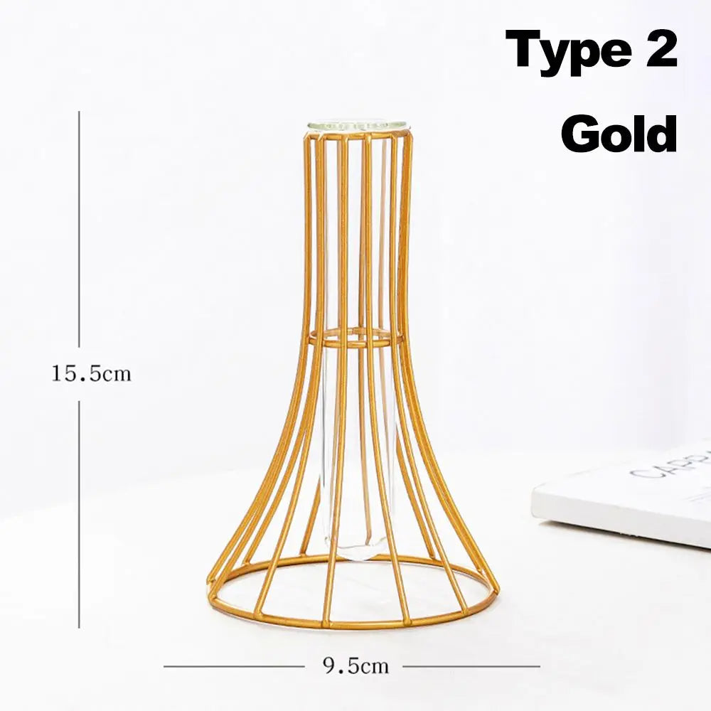 vase en fer rétro avec verre décoration nordique moderne - vue 9 sur 16