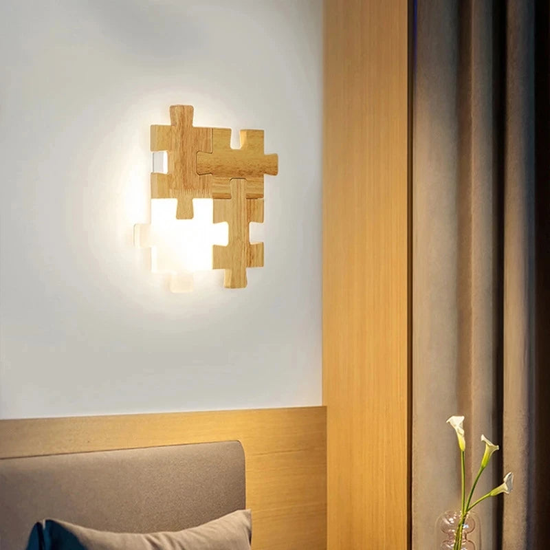 Applique murale LED nordiques en bois massif - vue 4 sur 7