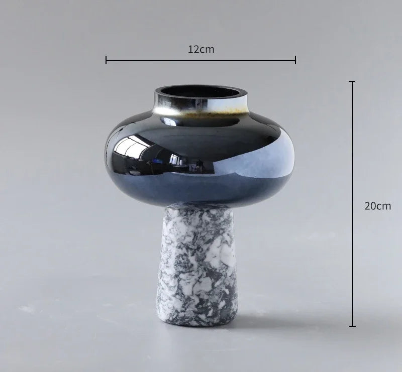 vase en verre marbré style chinois pour décoration intérieure élégante - vue 8 sur 8