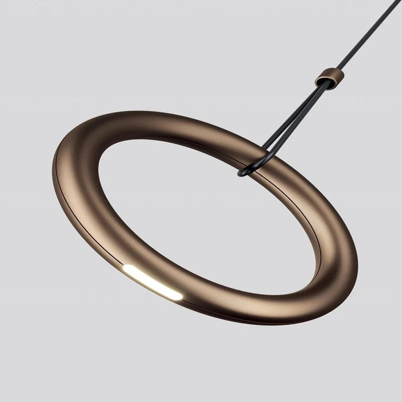suspension anneau design art déco 4000k cordon réglable - vue 6 sur 10