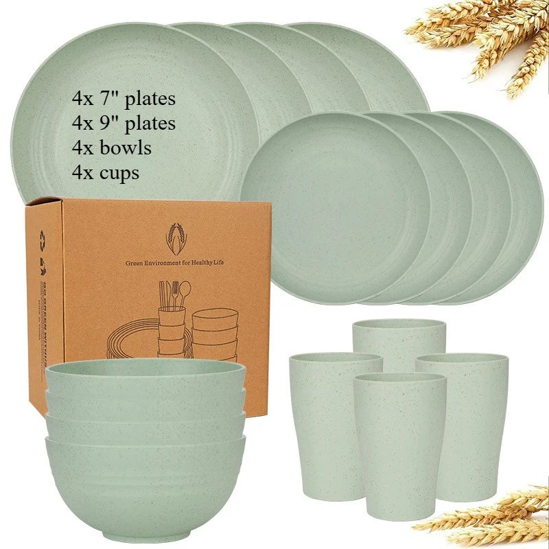 Service de table paille de blé incassable camping