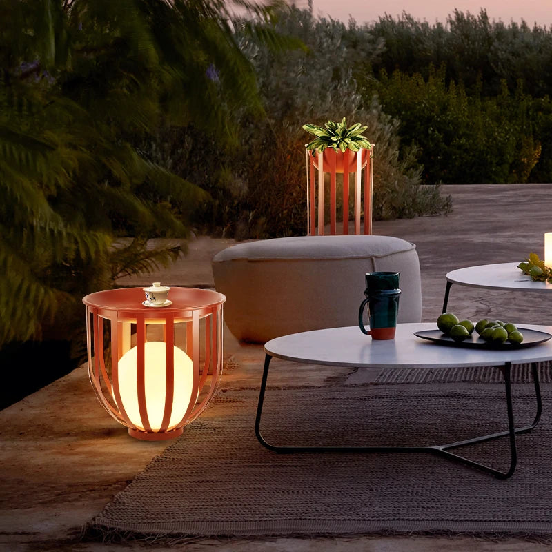 Lampadaire solaire de jardin lampe nordique en pot de fleurs pour Villa cour cour passerelle couloir décor extérieur IP65 éclairage étanche - vue 5 sur 18