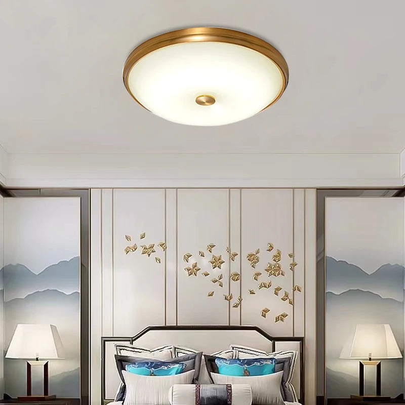 plafonnier rond en verre led design moderne décoratif - vue 4 sur 11