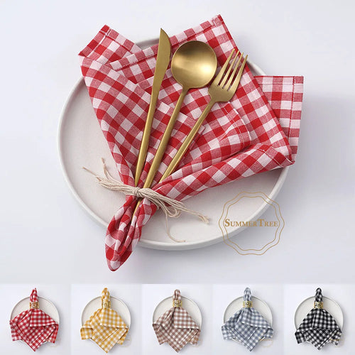 Serviette de table coton motif vichy 42x42 lavable