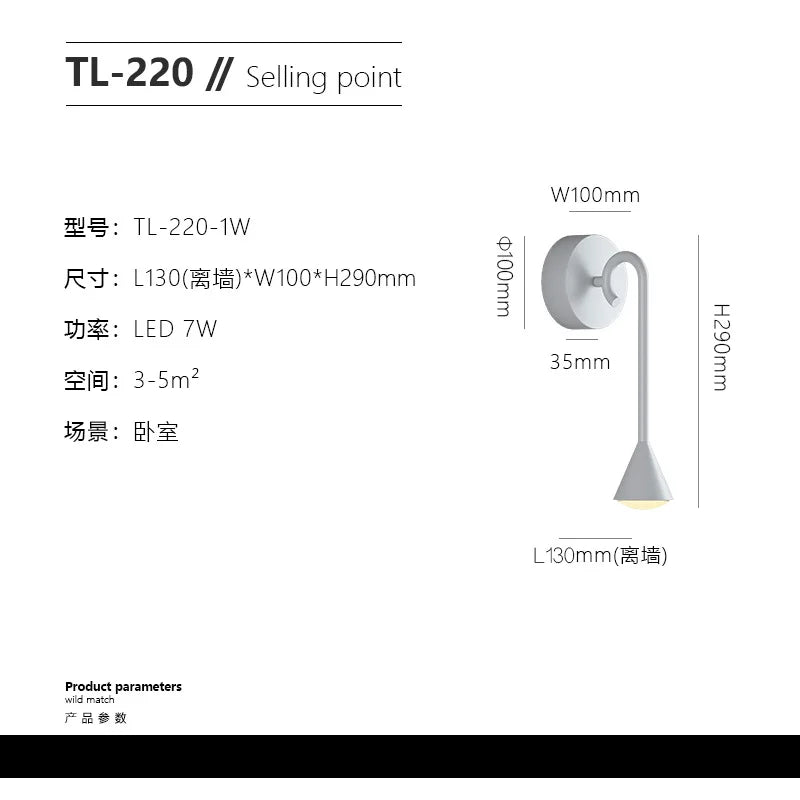 applique murale led conique pour éclairage décoratif extérieur et intérieur - vue 12 sur 12