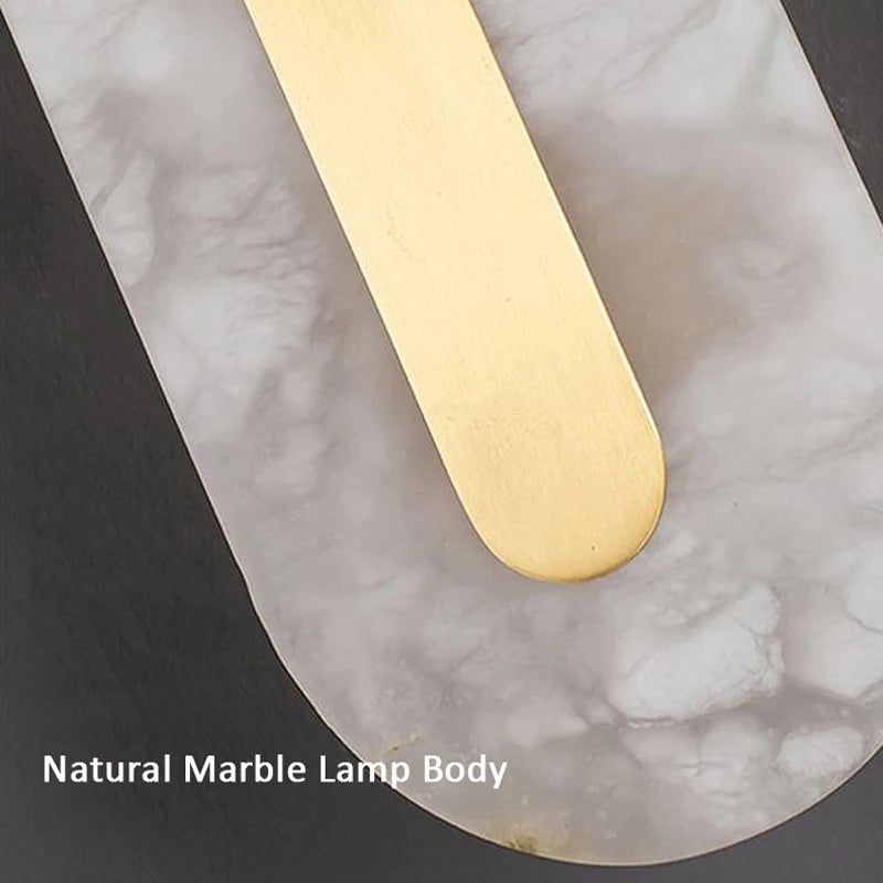 applique murale minimaliste en marbre ovale carré tout en cuivre