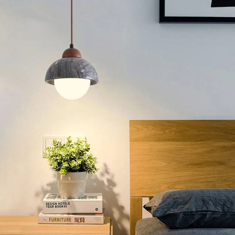 Suspension moderne en pierre grise naturelle