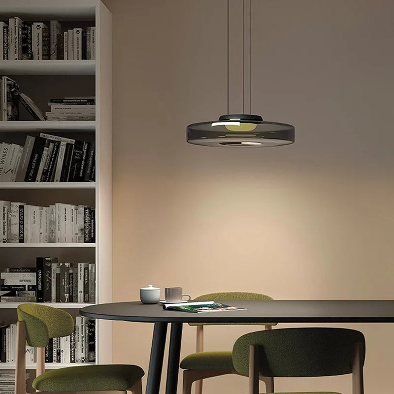 Suspension lustre design moderne en verre pour éclairage d'îlot - vue 3 sur 24