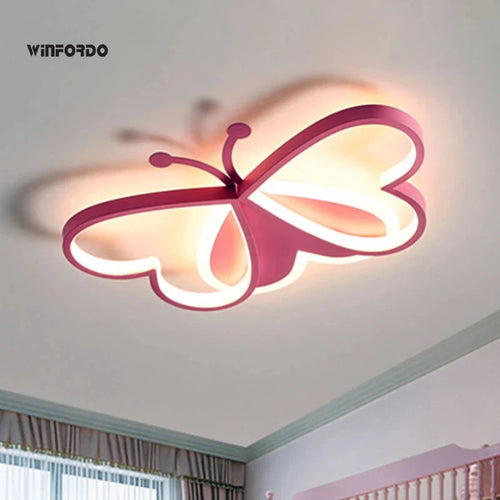 lustre led winfordo 	 avec lampe papillon réglable pour enfants