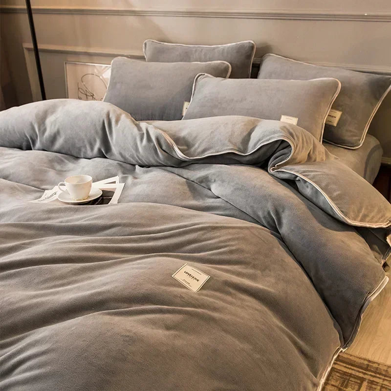 housse de couette en velours corail douce et moelleuse