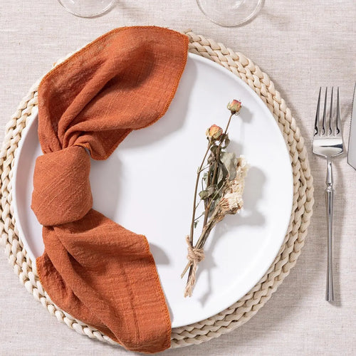 Serviette de table gaze de coton style champetre