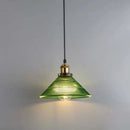Suspension en verre au design nordique vert