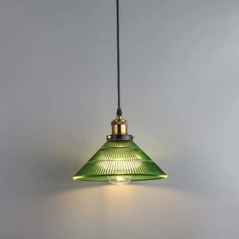 Suspension en verre au design nordique vert - vue 3 sur 8