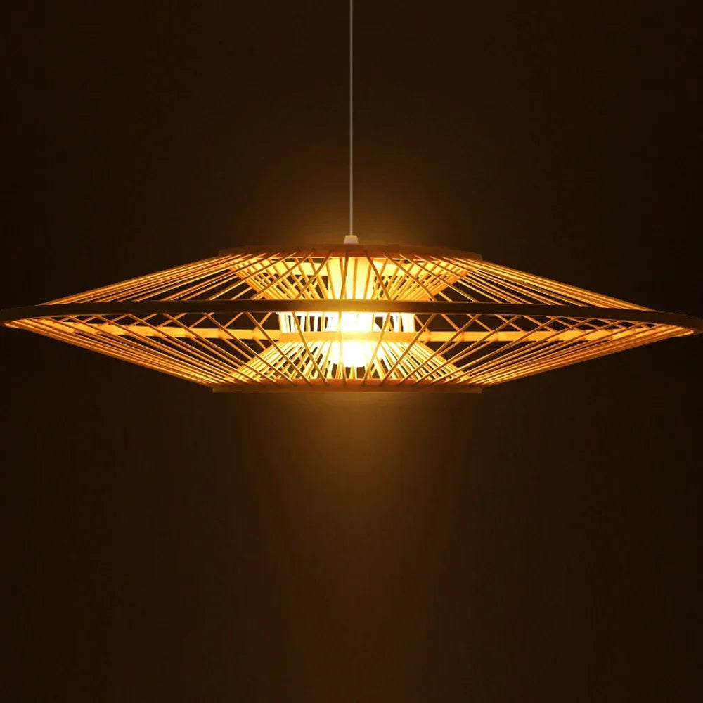 lustre artistique rétro en bambou style chinois pour décoration - vue 5 sur 8