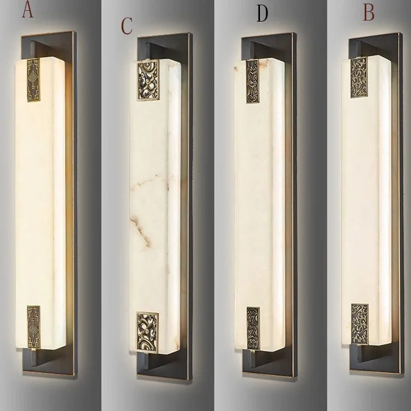 applique murale moderne en marbre chinois avec nœud et lumière led - vue 5 sur 11