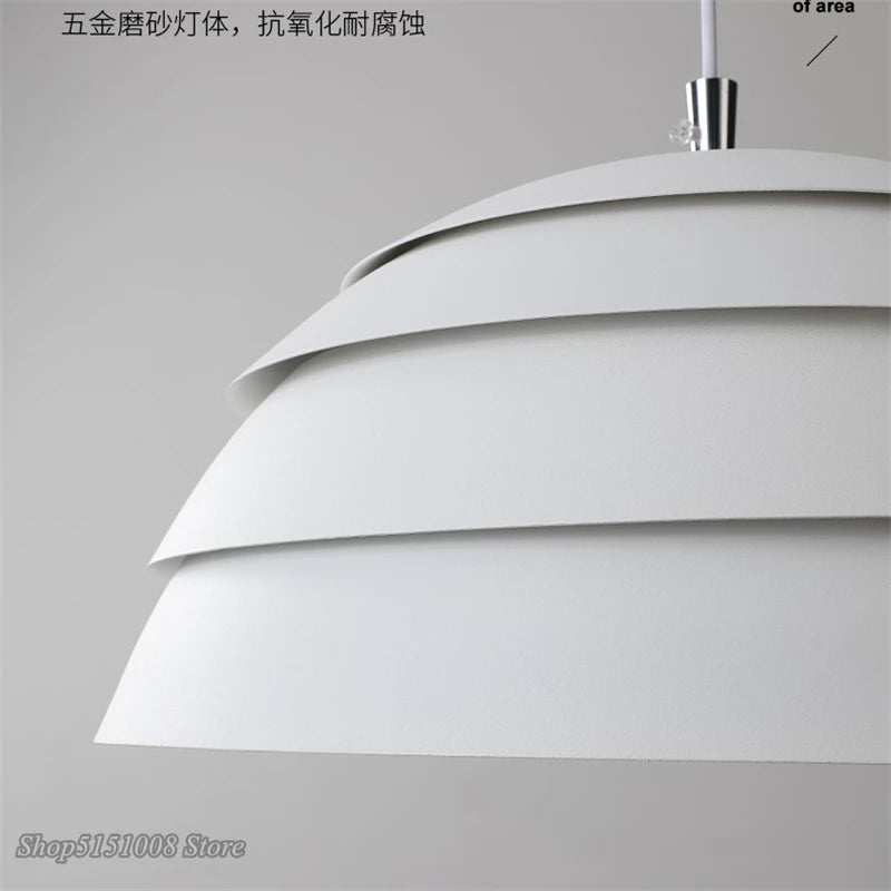 suspension hémisphère nordique industrielle lampe led design luminaire - vue 7 sur 8