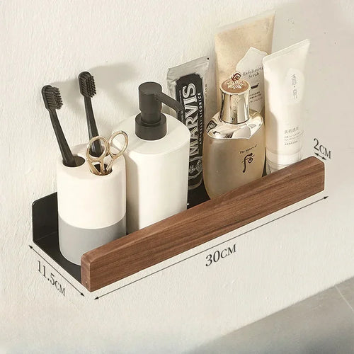 étagère murale en bois massif pour rangement pratique sans perforation