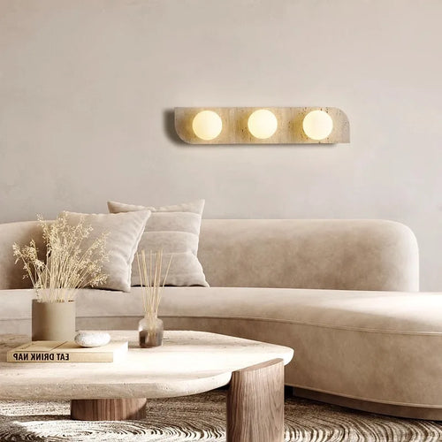 applique murale en pierre naturelle verre blanc pour escaliers allée