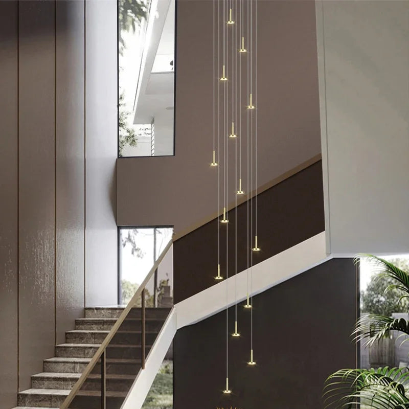 Ciel étoiles suspension lumières marché magasin de vêtements soucoupe de plafond décoration météore douche lampe suspendue Villa escalier lustre