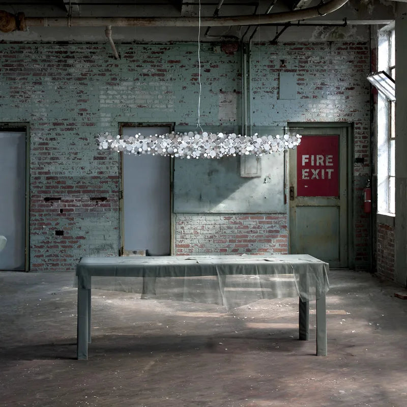 lustre moderne en acier inoxydable chromé pour intérieur
