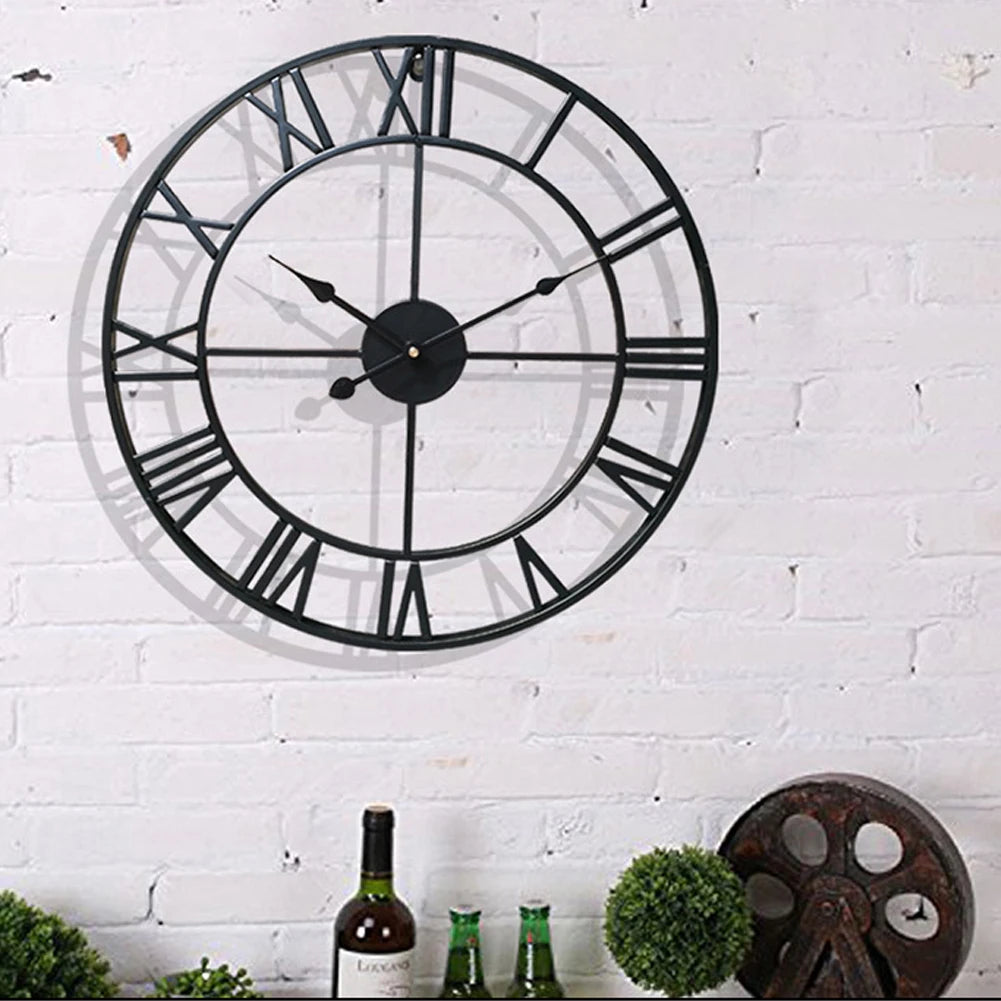horloge murale chiffres romains décorative pour intérieur et extérieur - vue 9 sur 8