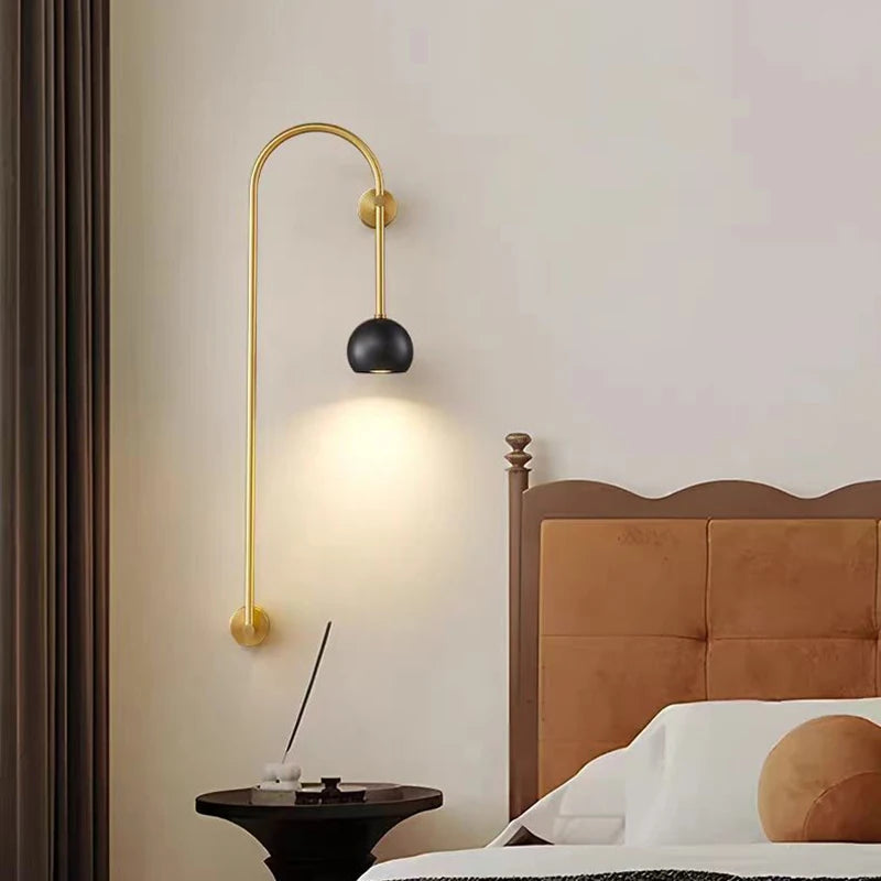 Art déco cuivre applique murale salon chambre Restaurant minimaliste applique lampe GU10 ampoule en laiton