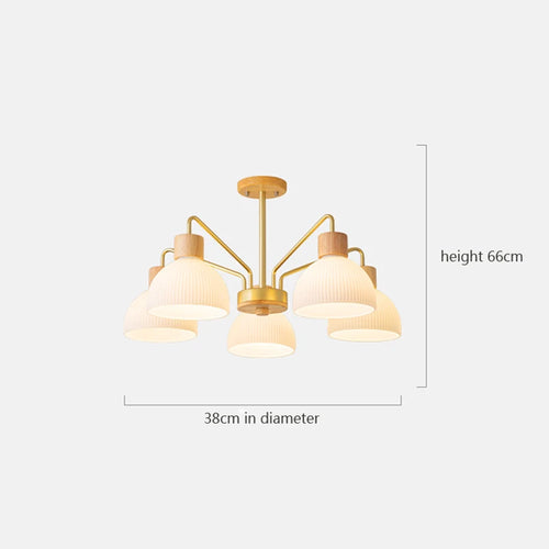 plafonnier led minimaliste en bois et verre pour restaurant ou café