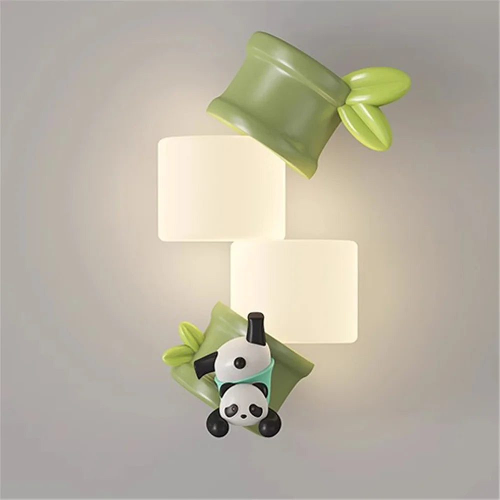 applique murale à led singe et panda pour enfants - vue 3 sur 7