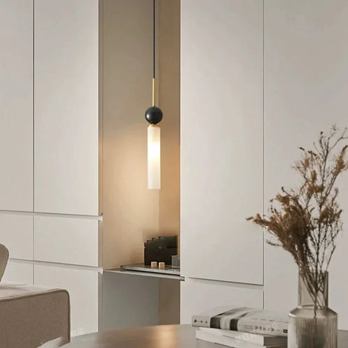 suspension en marbre et cuivre pour éclairage intérieur moderne