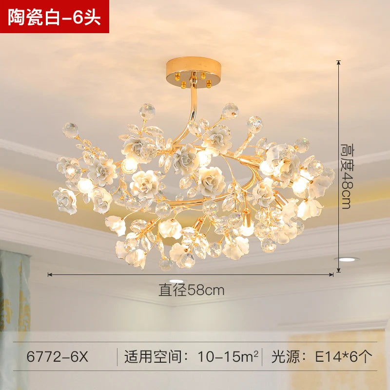 lustre en céramique italien éclairage cristal pour mariage et intérieur - vue 13 sur 14