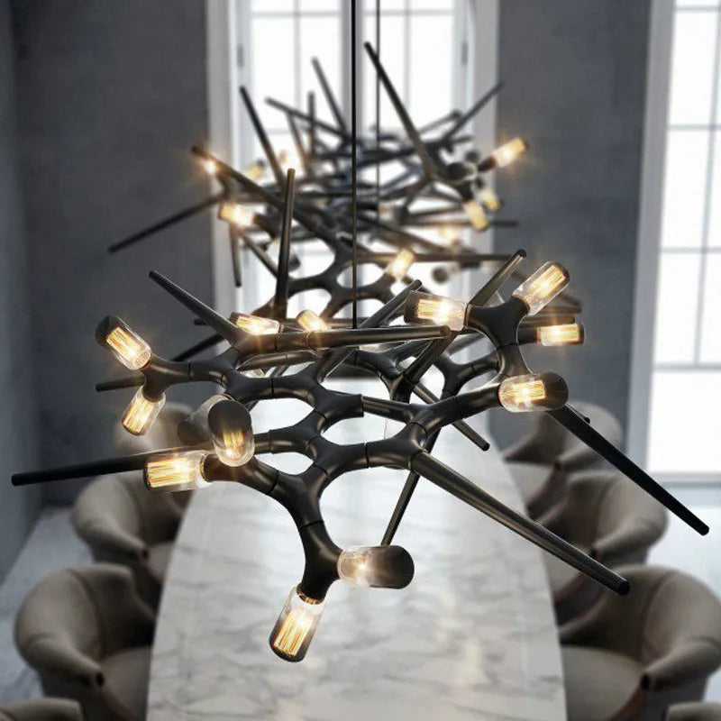 lustre led de luxe postmoderne pour restaurant et villa