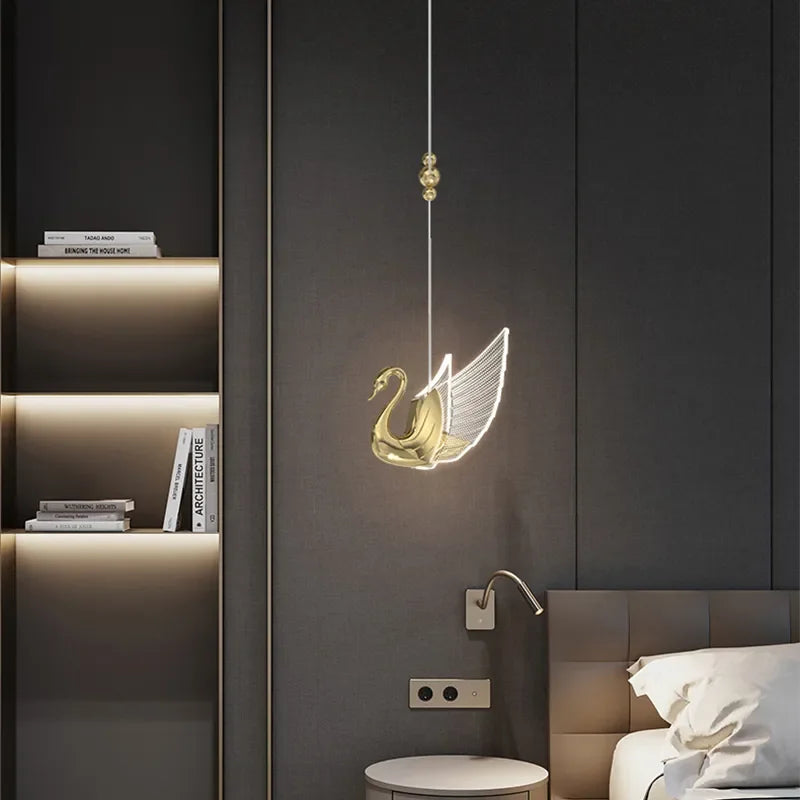 Suspension LED en forme de cygne - vue 4 sur 7