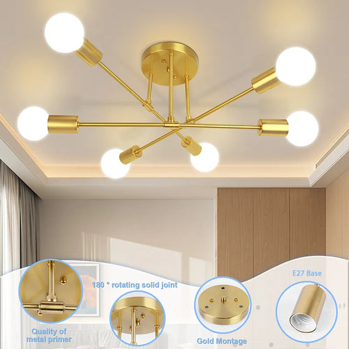 luxe rétro led lustre suspendu