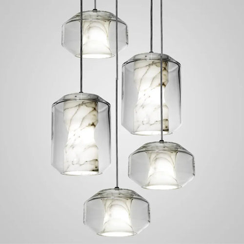 suspension moderne marbre Led luxe Restaurant lustre décor à la maison Lustres salle à manger suspension